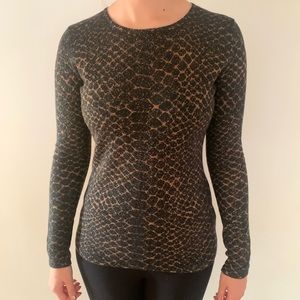Neiman Marcus Animal Print Cashmere Sweater